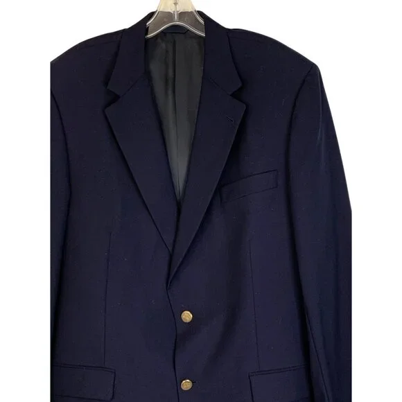 Burberrys Mens Vintage Navy Blazer Size 44 XLong Wool USA EUC